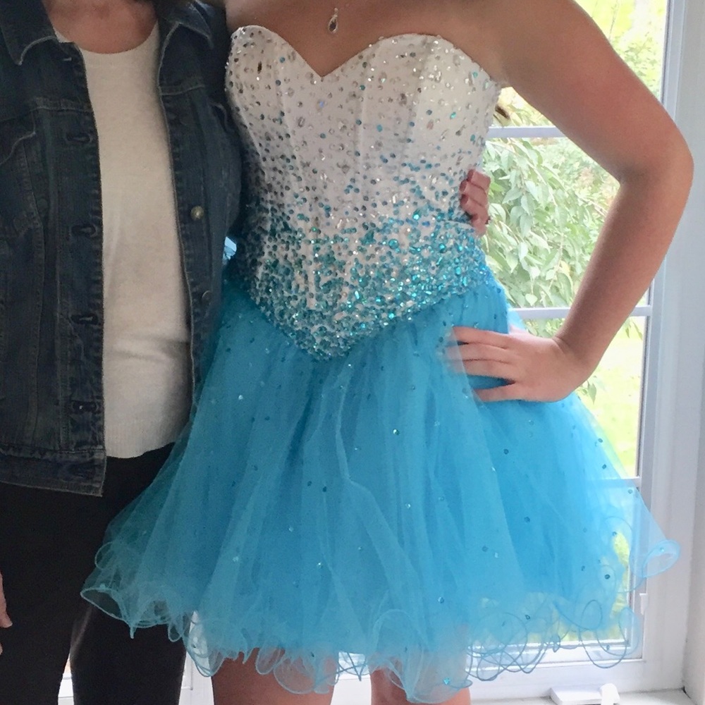 Blue and White Prom/Homecoming Dress